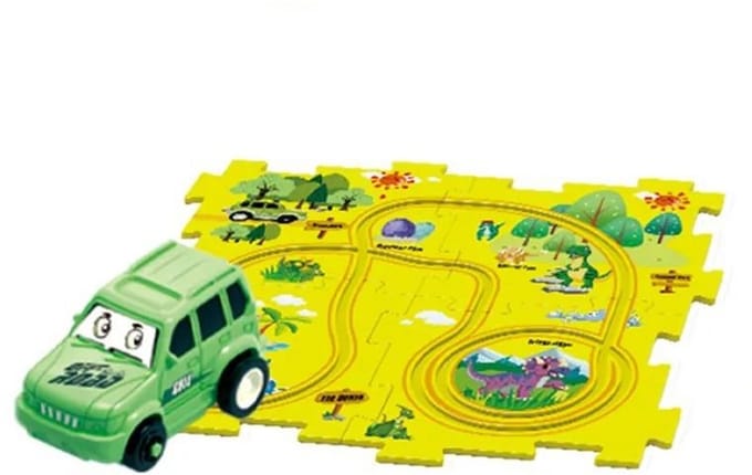 Klikkopers® - Puzzelbaan - Puzzel Kinderen - Racebaan Elektrisch - Speelgoedauto - Race Baan