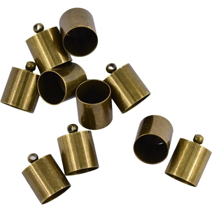 10st 10mm messing eindkap lederen Kumihimo Rattail koord sieraden maken brons brons
