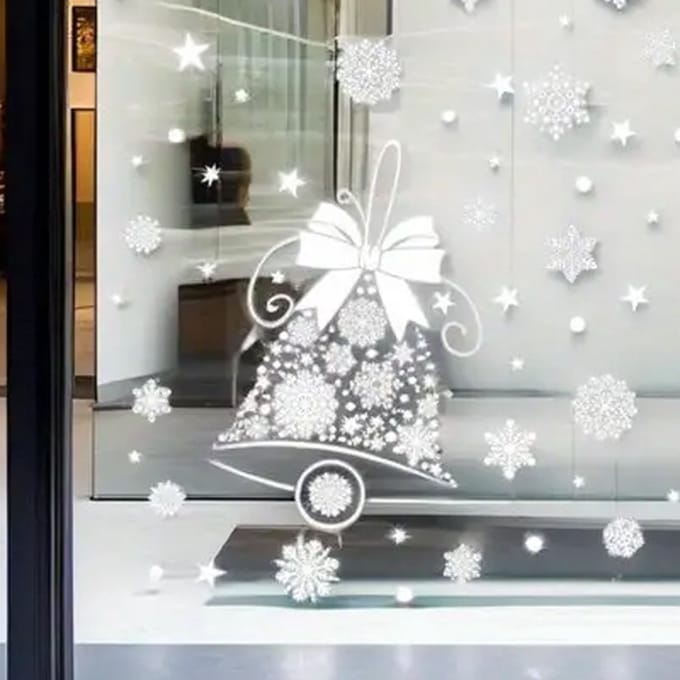 Raamstickers kerst | Kerstklok - Kerstversiering - Raamdecoratie feestdagen