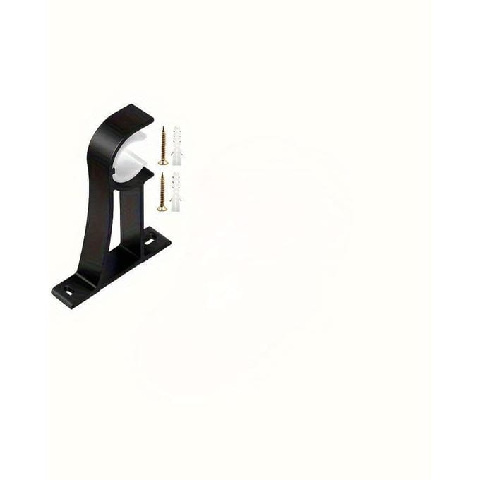 Supports muraux noirs pour tringles à rideaux, supports robustes et durables noir