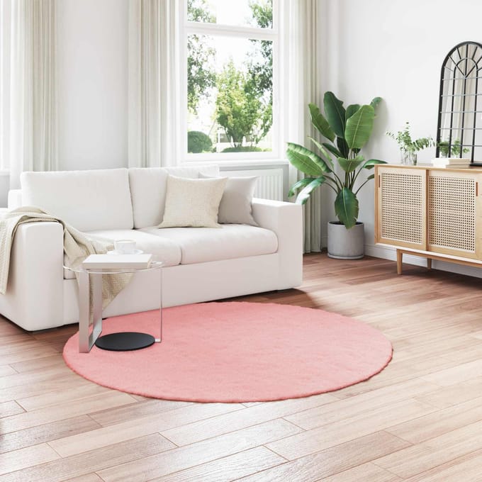 vidaXL - Antislip - vloerkleed - van - imitatie - konijnenbont - OLITE - Roze