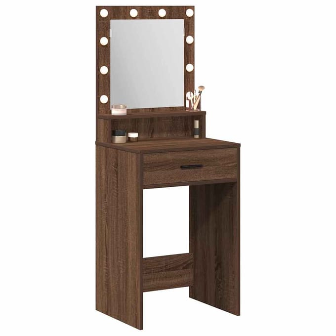 vidaXL - Kaptafel - Bruin - Eiken - 50 - x - 41 - x - 135 - cm - Bewerkt - hout