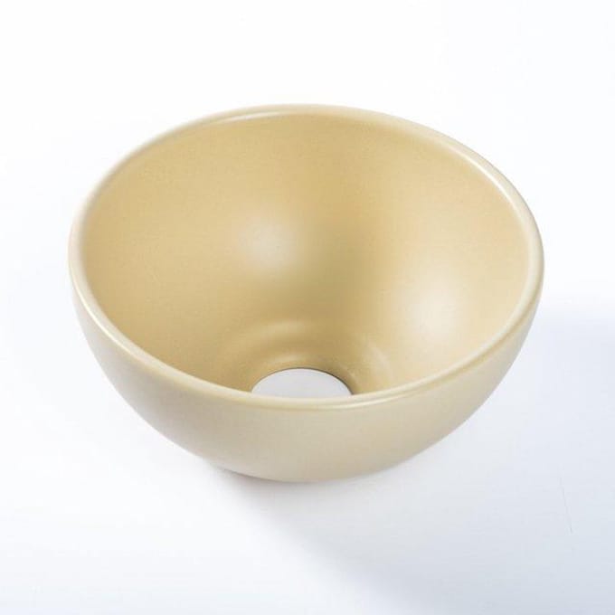 QeramiQ Dely Waskom - 20x20x9cm - rond - keramiek - beige