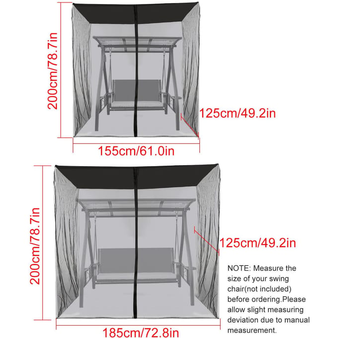 Buitenschommelstoel Mesh Net Waterbestendig Patio Zitplaats Mesh Luifelhoes gray