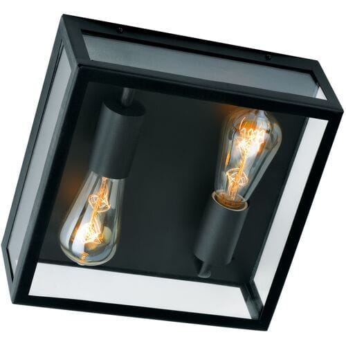 KS Verlichting Stanford Plafonniere Zwart met Schemersensor LED