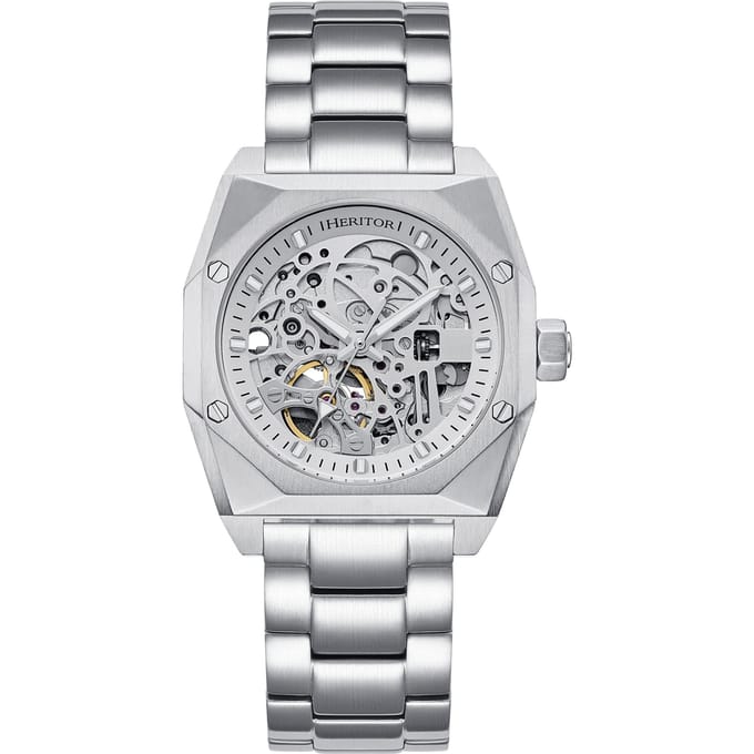 Heritor Automatic Elliott horloge met roestvrijstalen band - Zilver/Zwart/Zilver