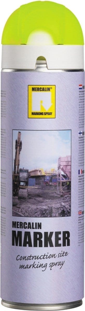 Mercalin Marker fluoriserende verf - spuitbus 500ml geel