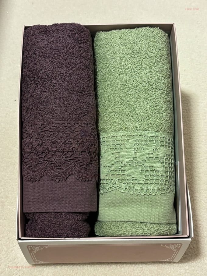 Handdoek paars mint