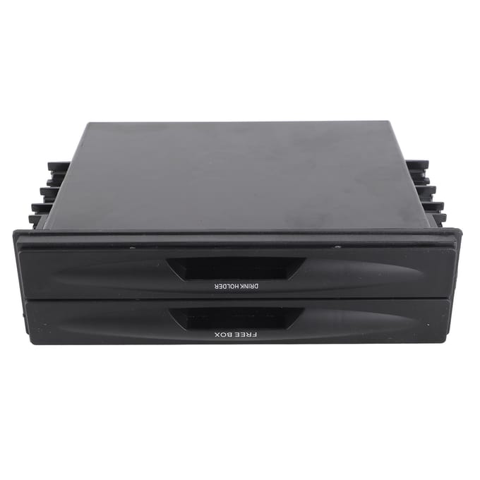 2 in 1 Autoradio Opbergdoos Multifunctioneel ABS Universeel 1DIN 2 Laags Zwart Bekerhouder voor gray