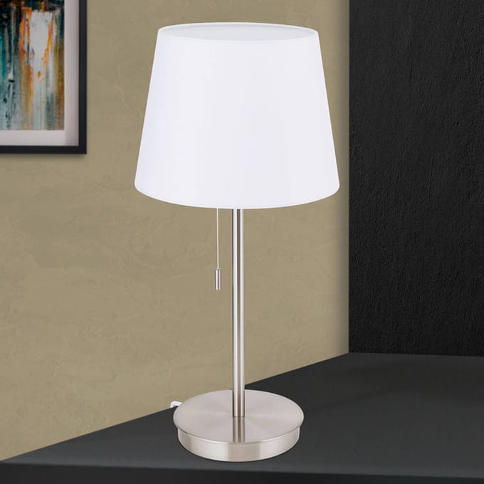 ORION Tafellamp Ludwig met USB-poort wit/nikkel mat