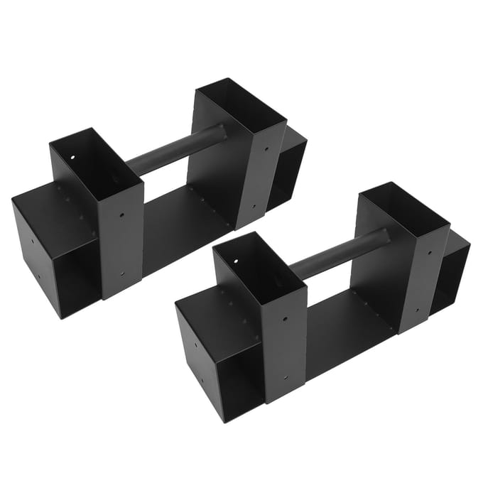 2 stuks Buiten Houtblok Opslagrek Beugelset Open Haard Hout Opslaghouder met Schroeven gray