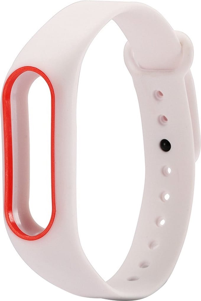 By Qubix - Geschikt voor Xiaomi Mi band 2 DUO COLOR bandje voor CA0600B - Wit