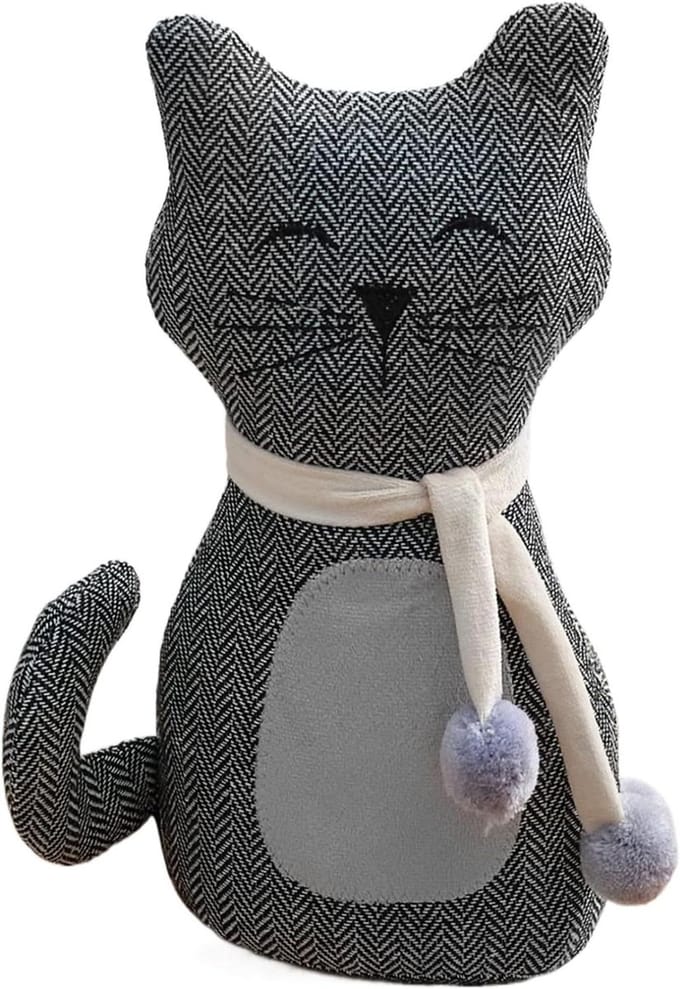Dieren Deurstopper - Katten Ontwerp - Deuren Open Houden - Gewogen Stabiliteit - 28.5 cm Lengte - Grijs