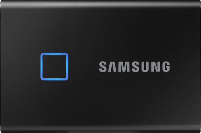 Samsung Portable T7 Touch - Externe SSD - USB C 3.2 - Inclusief USB C en USB A kabel - 2 TB - Zwart