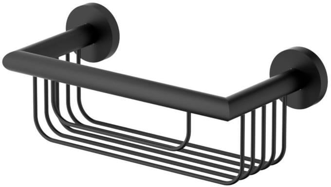 Aloni doucherek – wandmodel – 30,5 cm – mat zwart – roestvrij staal