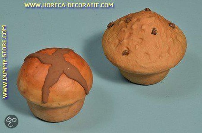 Muffin, 2 stuks - 1x � 80 mm, 1x  � 65 mm, H: 65 mm - dummy