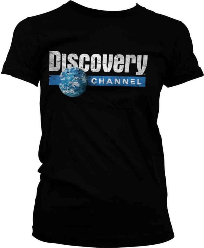 Discovery Channel Dames Tshirt -S- Cracked Globe Logo Zwart