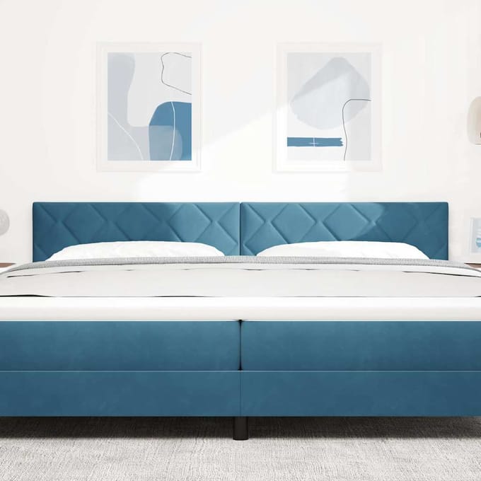 vidaXL - Hoofdbord - Donkerblauw - 200 - cm - Fluweel