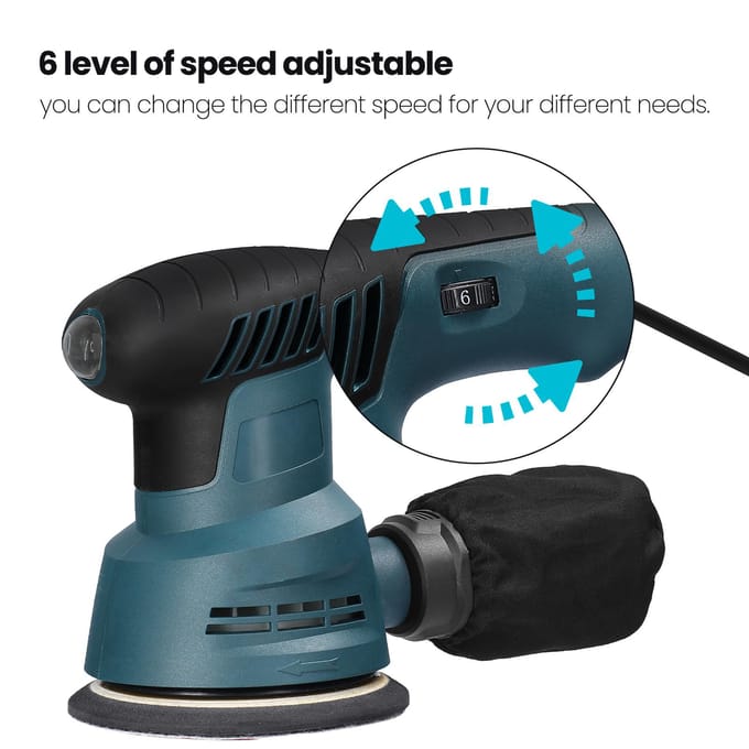 300W Handheld Elektrische Excentrische Schuurmachine 5 Inch 125mm Schuurplaat Elektrische Schuurmachine Houtbewerking US Plug