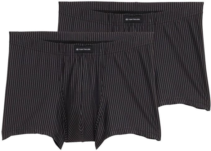 Tom Tailor - Korte boxershorts in een set van 2 - Maat M/5 - black-dark-stripes