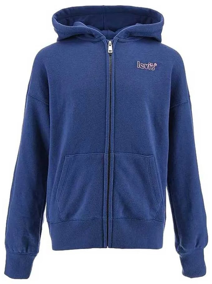 Levi´s ® Kids Poster Logo Sweatshirt Met Rits Blauw 10 Years Meisje