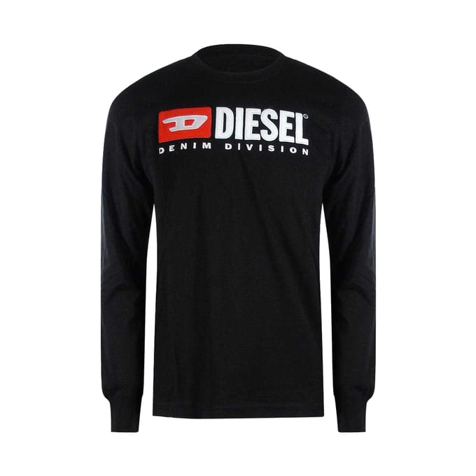 Diesel Heren Divisie Katoen T-Shirt (Zwart)