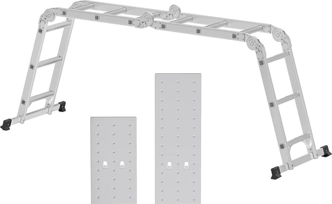 Multifunctionele aluminium ladder 3,5 m - Vouwladder met 150 kg belasting