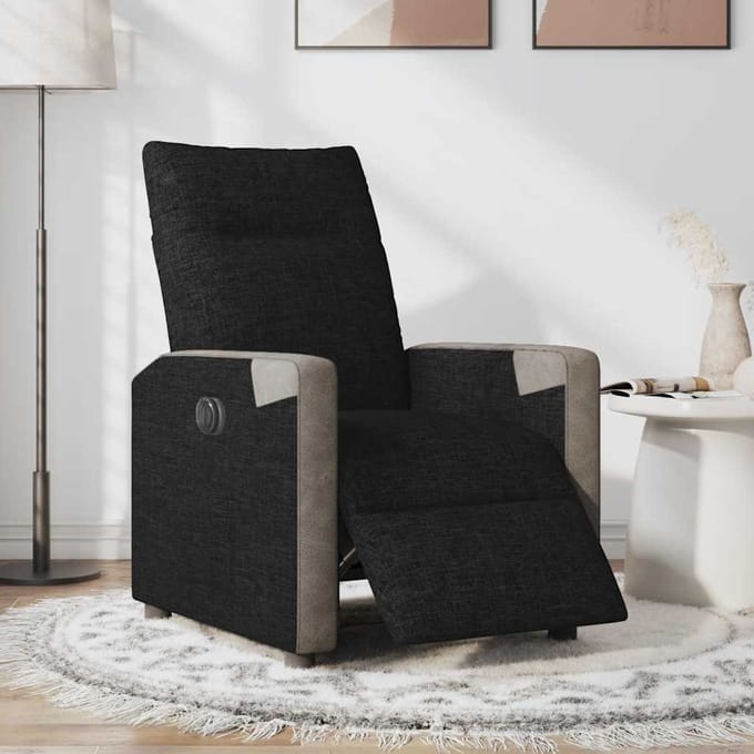 vidaXL - Fauteuil - verstelbaar - elektrisch - stof - zwart
