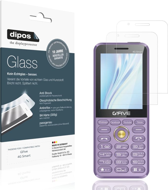 dipos – 2x Matte Pantserfolie geschikt voor GFive 4G Smart | 9H Screenprotector