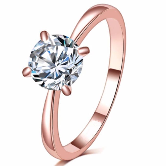 Witgouden Ringen Ronde Slijpvorm Ring Bruiloft 8