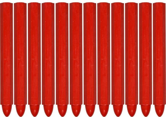 Yato YT-69932 - Technische Krijt - Rood - 12 Stuks - Professioneel Gebruik