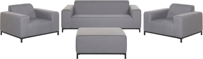 ROVIGO - Loungeset voor 5 - Grijs/Zwart - Polyester