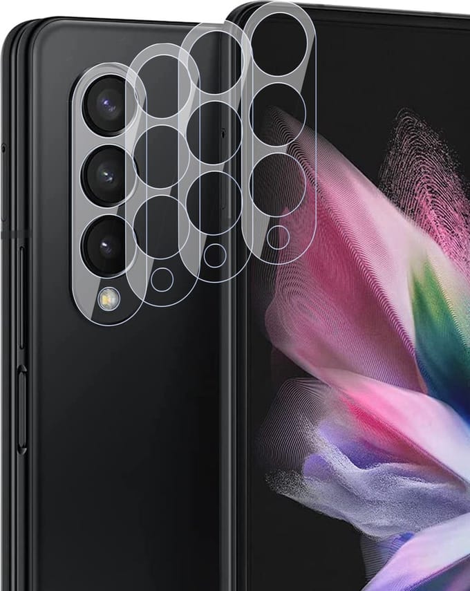 Camera Screenprotector geschikt voor Samsung Galaxy Z Fold 3 - Gehard Glas Beschermglas Tempered Glass Screen Protector - 4 Stuks