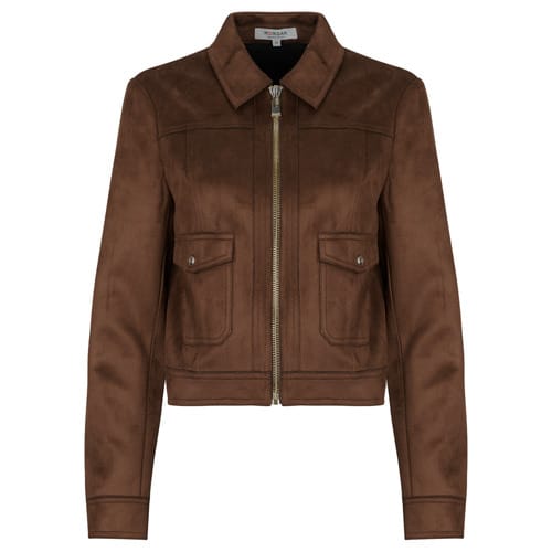 Morgan - Kort suède jasje 252-Gliva Dark Brown - Maat : 36