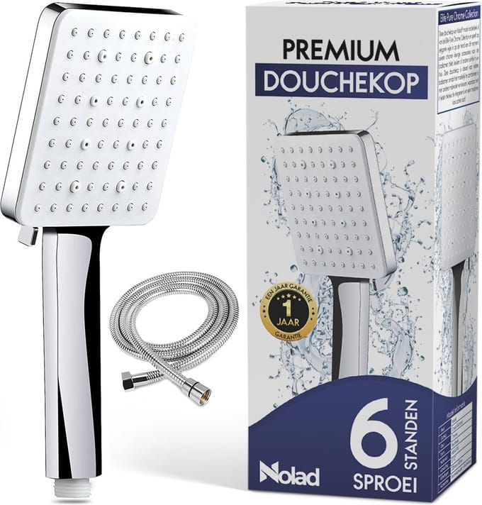 Nolad Premium Douchekop - Douchekop met doucheslang - 6 Sproeistanden