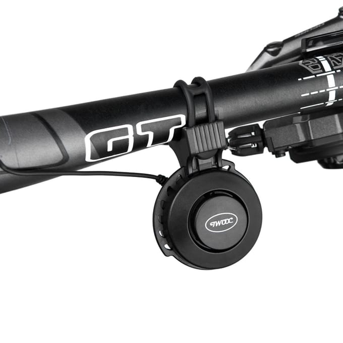 Oplaadbare fietsstuur elektrische fietsring, verstelbaar volume, mini-alarmbel, elektronisch black