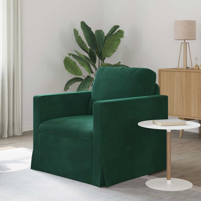vidaXL - Bank - Donkergroen - 78 - x - 78 - x - 80 - cm - Fluweel