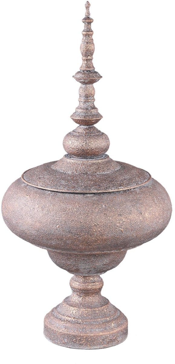 PTMD Bloempot Eben - 32x32x61 cm - Ijzer - Brons