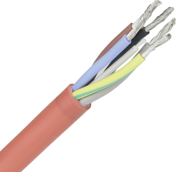 Siliconenkabel SiHF 5x2.5mm² per rol 100 meter