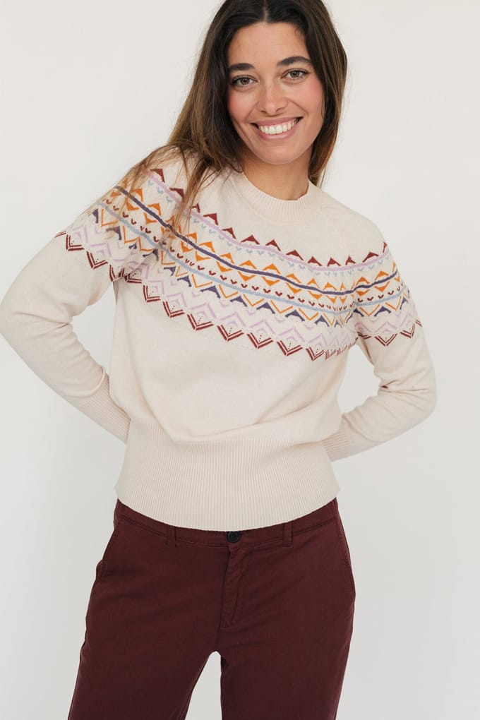 TWOTHIRDS Edge Knit Soft Jaquard Size: M | Sweaters Outlet | Dames | Beige
