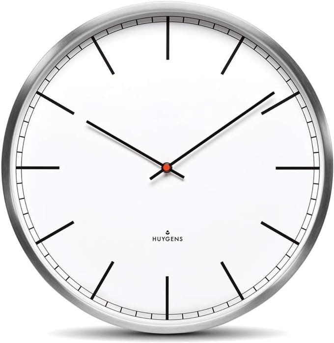 Stille RVS Wandklok 45cm - Modern en Minimalistisch met Quartz Uurwerk