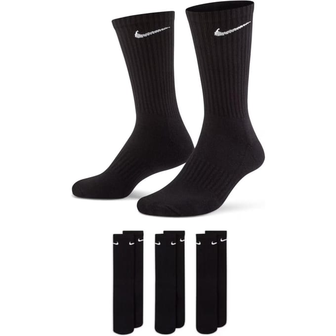 Nike Everyday Cushion Crew Trainingssokken 3 paar in zwart