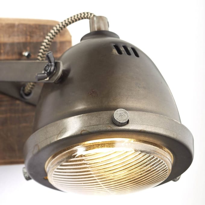 Brilliant CARMEN WOOD - Wandlamp - Bruin;Zilvergrijs