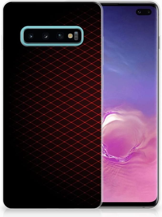 Samsung Galaxy S10 Plus TPU bumper Geruit Rood