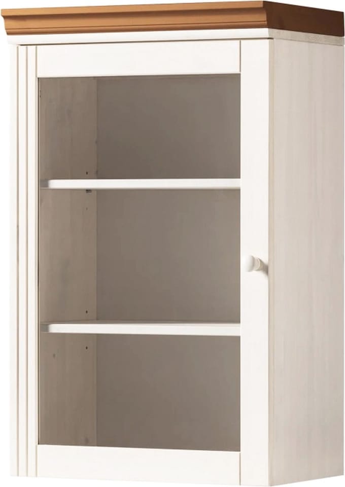 Anita-Wandkast - 1 Glasdeur - Wit/Honing