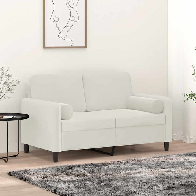 vidaXL - Sierkussens - 2 - st - 15x50 - cm - fluweel - crèmekleurig