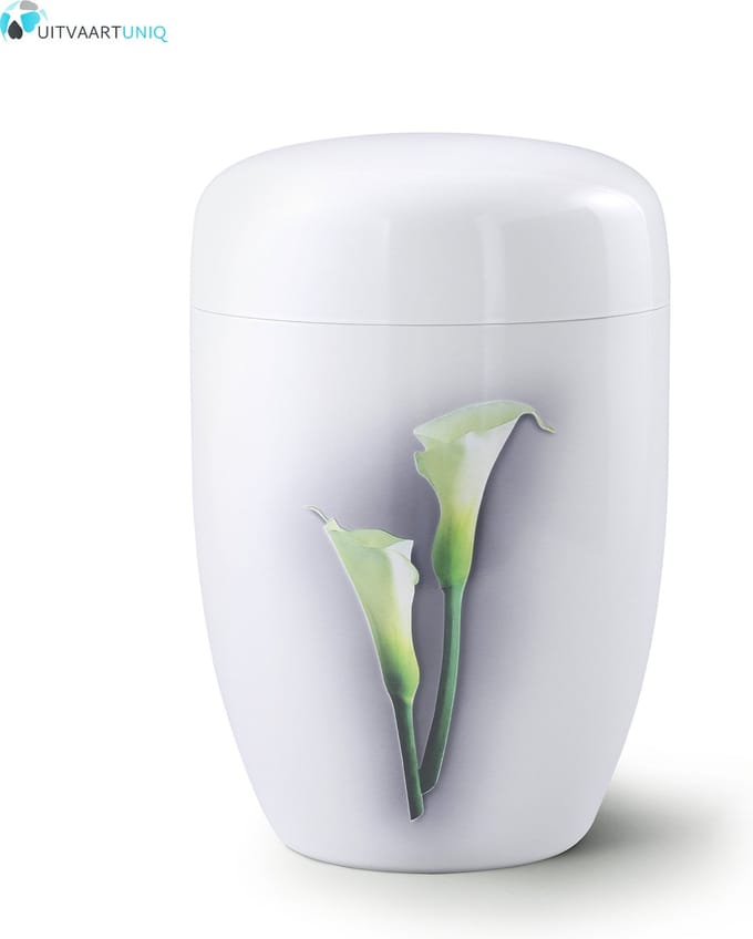 Urn Calla wit - staal