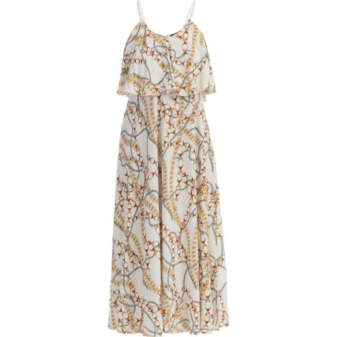 Faina Maxi-jurk met all-over print Dames wit