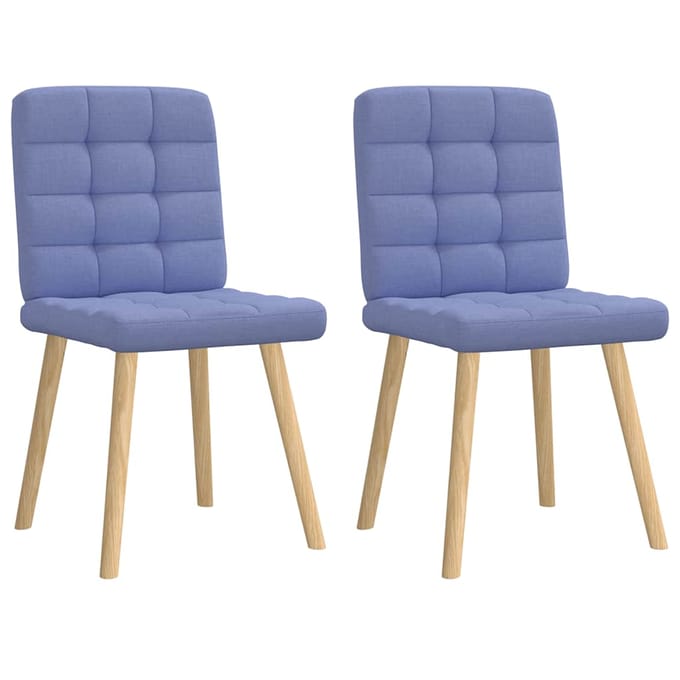 vidaXL Eetkamerstoelen 2 st stof jeansblauw