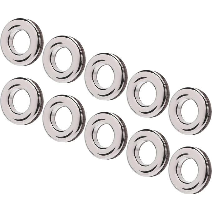 10 STUKS Oogjes Grommets Zilverkleurige Legering 17,4 mm Binnendiameter Ronde Vorm Dubbelzijdig Krimpen white